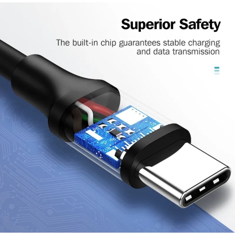 Ugreen Cable Data USB C to Type C 3A 60W PD QC 3.0 Fast Charging Kabel