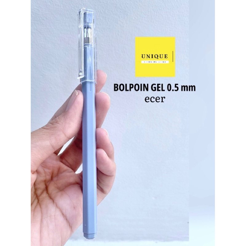 

(ECER) unique store bolpoin/bulpen/pulpen gel tinta hitam 0.5 mm