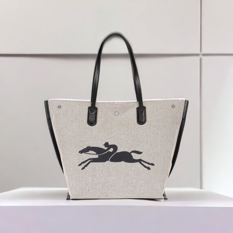 Original Long*champ Roseau Toile L Tote Bag Large