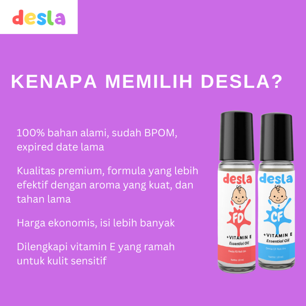 Meredakan Demam Alami Bayi - Fever Drop Essential Oil Desla Baby 10ml