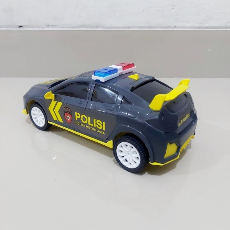 mainan mobil patroli polisi - miniatur mobilan police sedan anak laki cowok