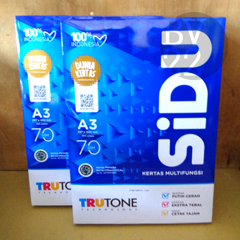 

Kertas SIDU / Sinar Dunia A3 70 gsm 1 rim