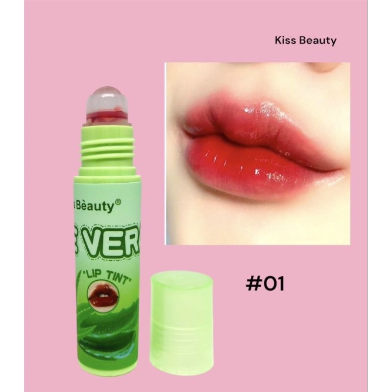 [Per Buah] Liptint Kiss Beauty Aloe Vera / Strawberry Roll On 70496-03A /03B