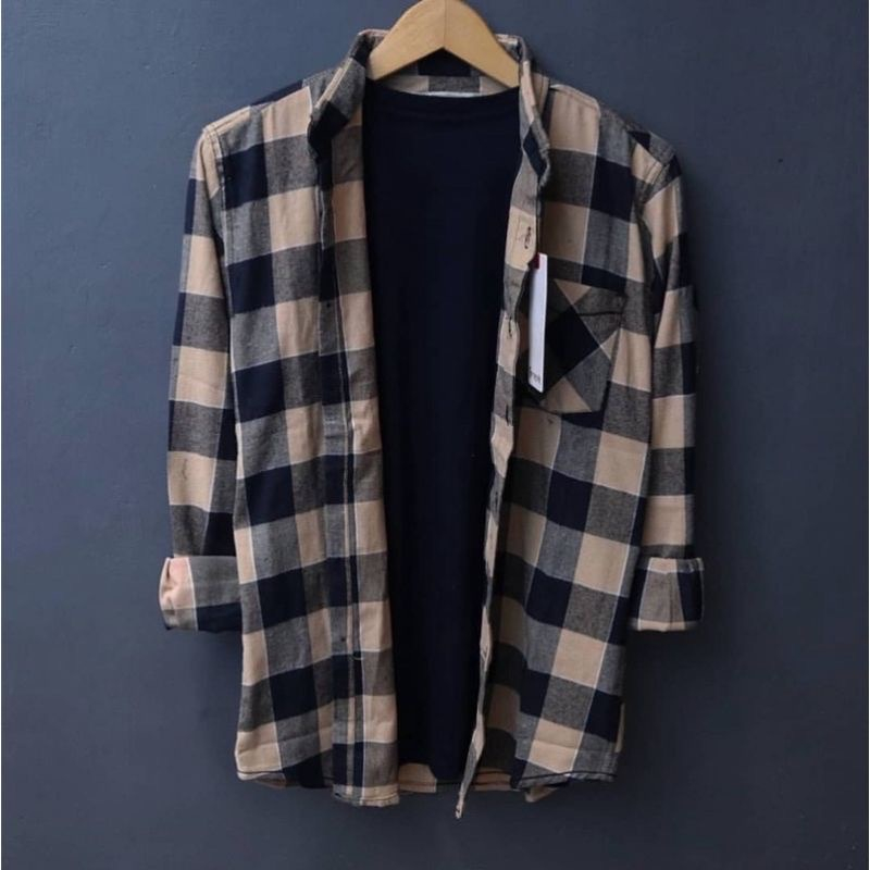 Kemeja Flanel Pria Kualitas Premium Lengan Panjang Unisex Hem Flanel Baju Flanel Pria Wanita