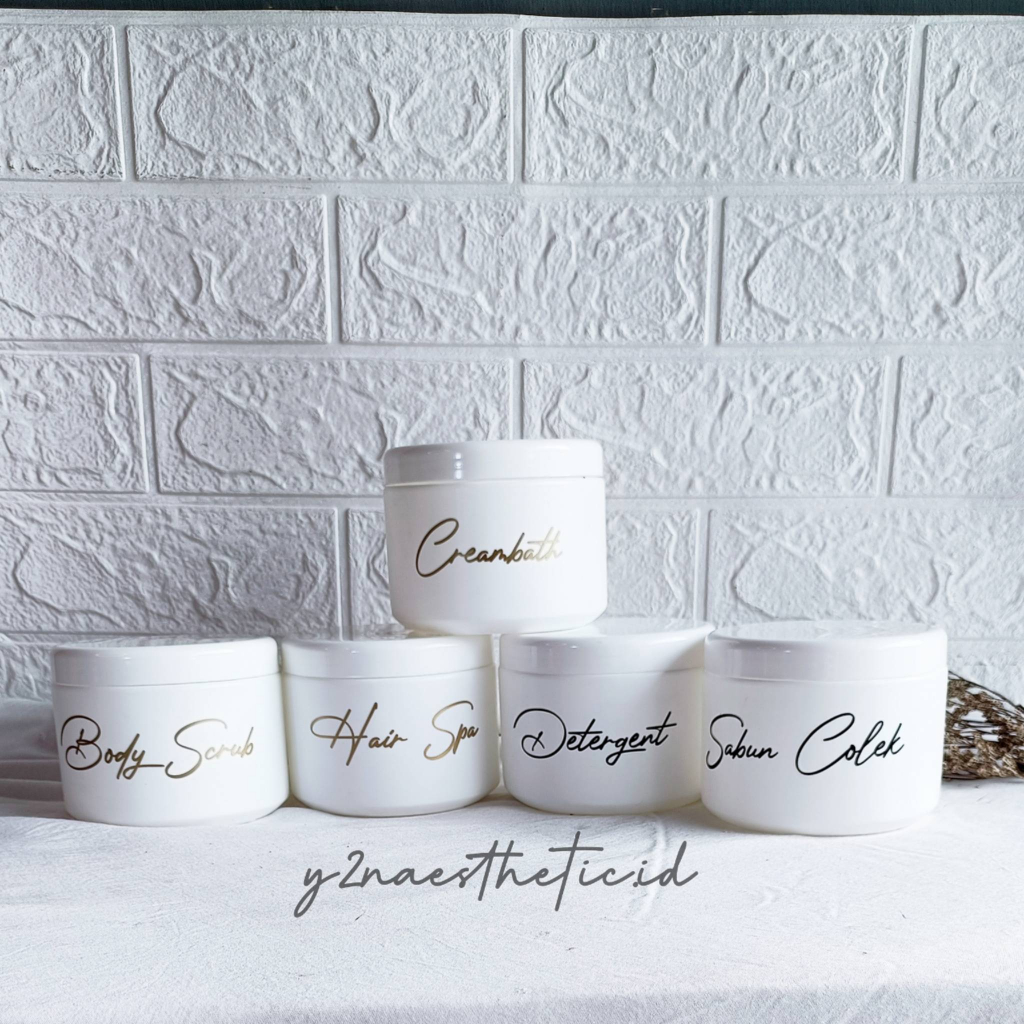 Wadah lulur jar putih sabun colek organizer aesthetic