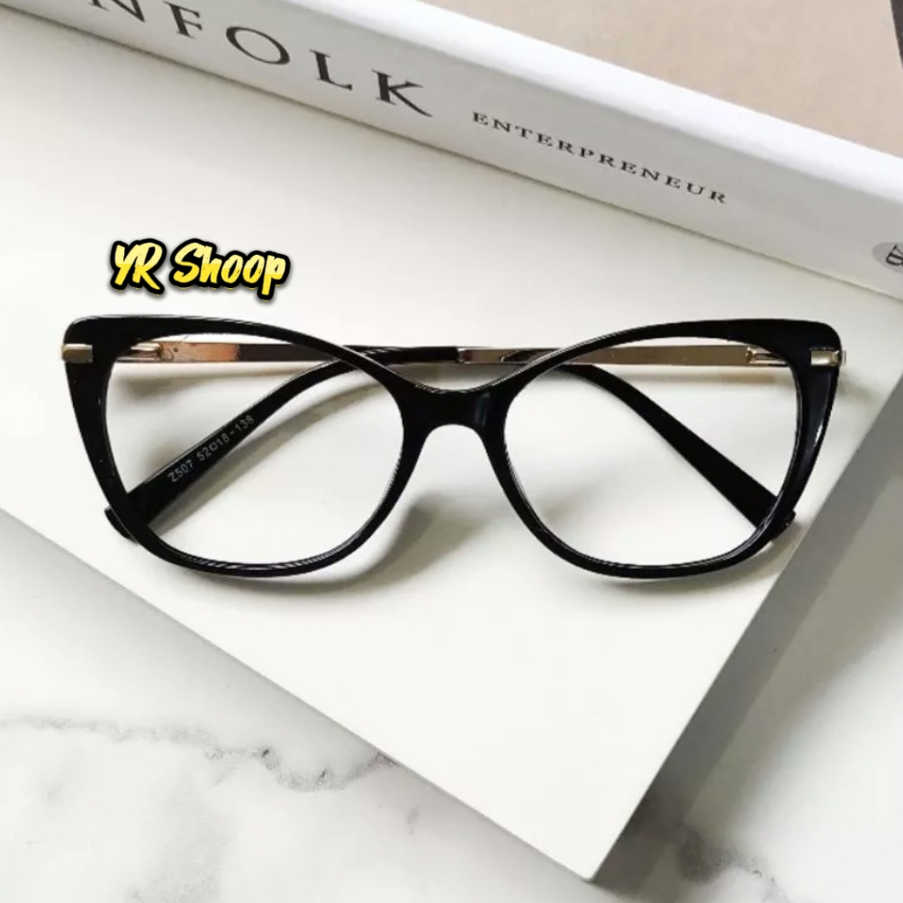 Terbaru Kacamata Cat Eye Z507 UNISEX Lensa BLURAY/PTHOCHORMIC/BLUECROMIC FREE/BOX LAP PEMBERSIH YR S
