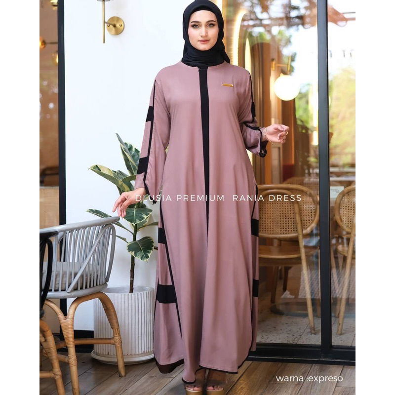 Daster Arab Dlusia RANIA Maxi Dress Gamis Syar'i Premium Twill Big Size