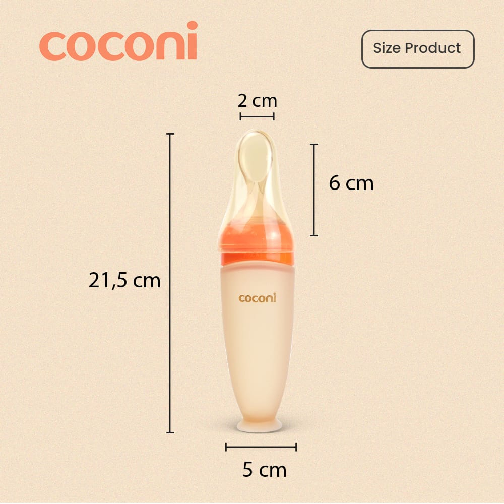 Coconi 120ml Silicone Baby Feeder Spoon - Sendok Silicone Makan Bayi