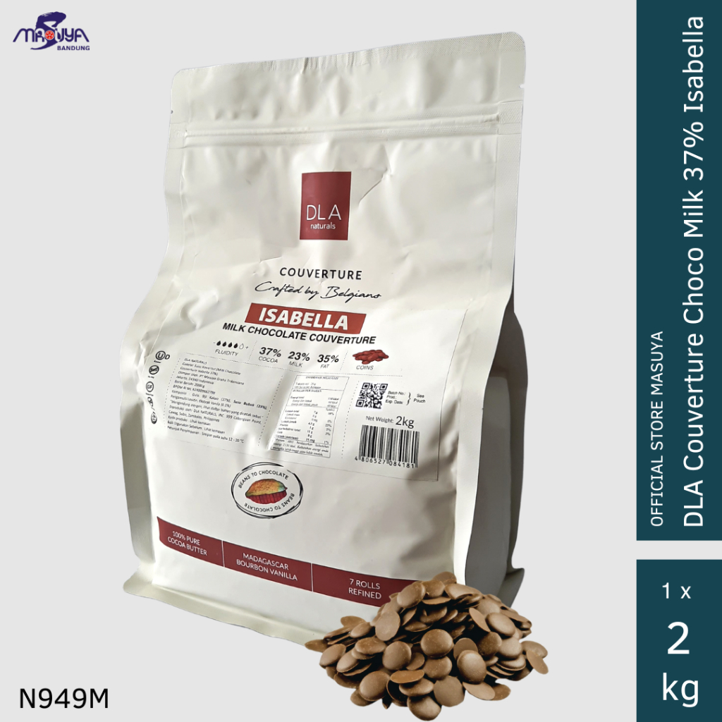 

DLA Couverture Choco Milk 37% Isabella / Coklat Susu / Coklat Koin / Coklat Backing 2kg