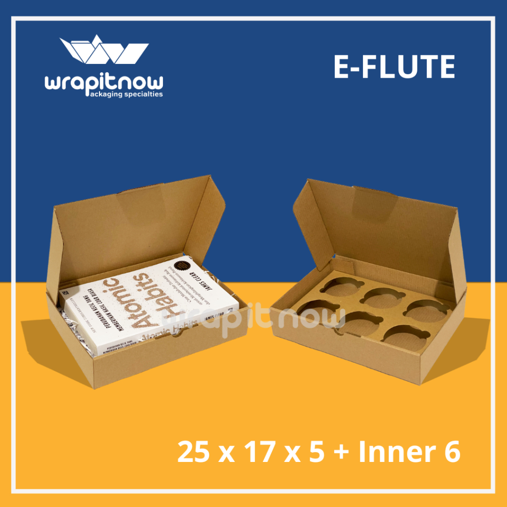 

Kardus Eflute Die Cut 25x17x5 dus buku dus roti dus brownies gift box dus roti box packing olshop