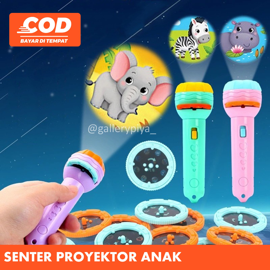 Mainan anak Senter Proyektor / Senter Bewarna / Senter Proyektor Flashlight