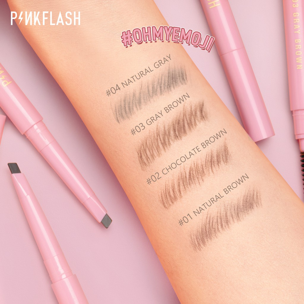 PINKFLASH Automatic Eyebrow Pencil 8 hours Waterproof Pigmented Easy Blend Soft Eyebrow Pen PF-E09