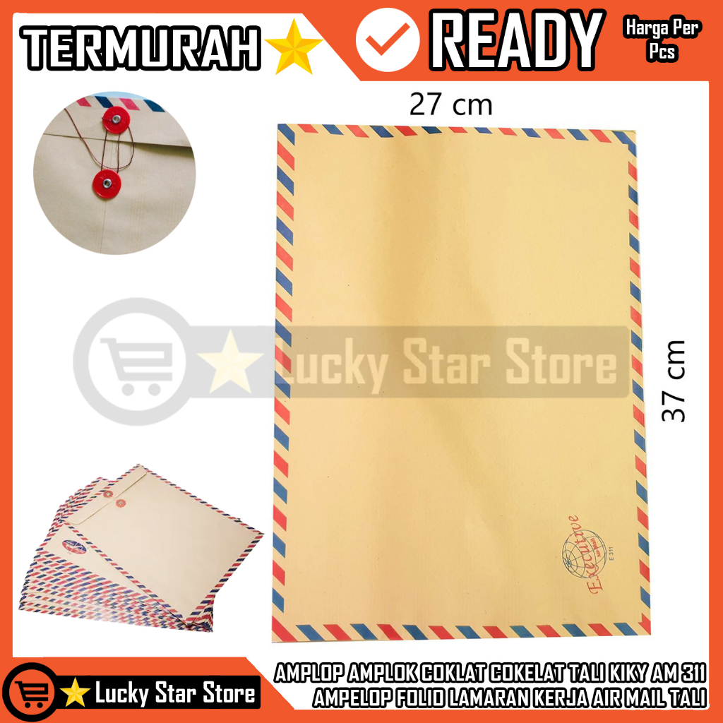 

AMPLOP TALI 311 AIR MAIL AMPELOP COKLAT TALI 311 EXECUTIVE COKELAT AIRMAIL PAKAI TALI EXECUTIVE MERK KIKY AMPELOP TALI AMPLOK SURAT MENYURAT LAMARAN MELAMAR KERJA BERGARIS PINGGIR KERTAS POLIO FOKIO DOUBLE FOLIO 27cm x 37cm