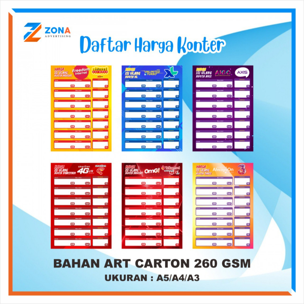 

POSTER DAFTAR HARGA KONTER PAKET DATA DAN KUOTA