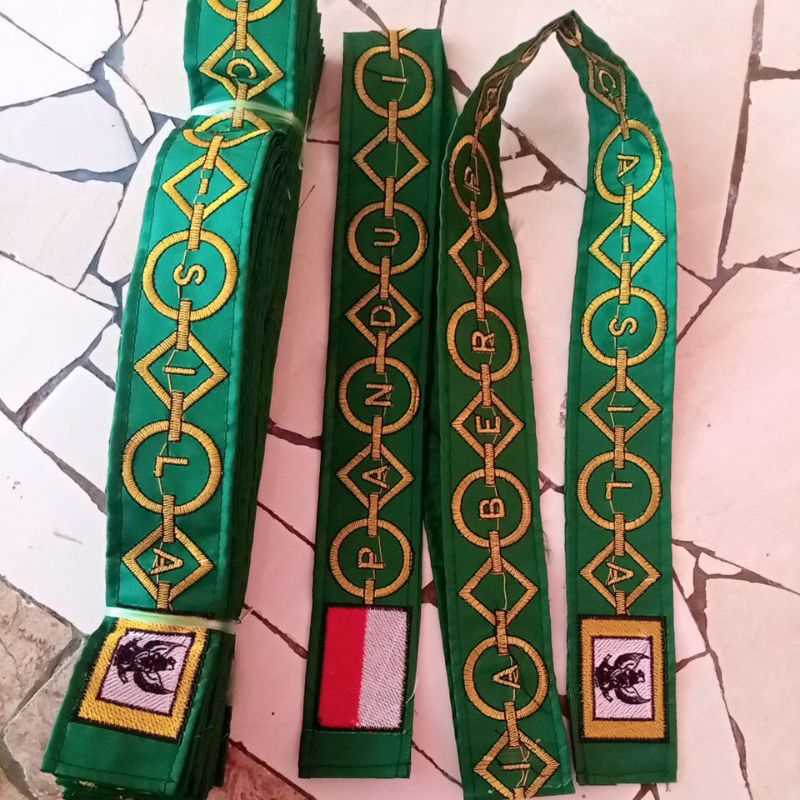 Kendit paskibraka hijau bordir bijian