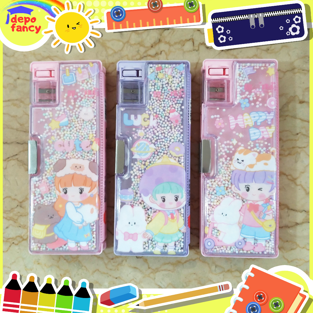 

Kotak Pensil Magnet 2 Sisi + Rautan Pensil XPM-539-10 Girl & Bear / Tempat Pensil / Pencil Case / Boks Pensil / Box Pen / Tepak Pensil