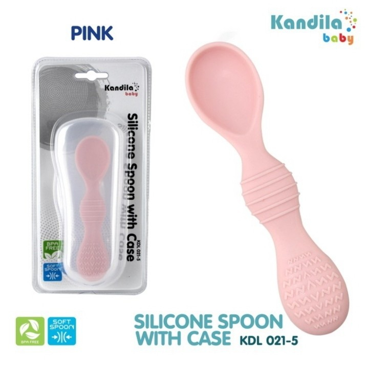 MAK349 KANDILA BABY SILICONE SOUP SPOON WITH CASE KDL021-5