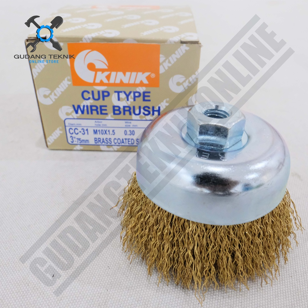 Sikat Mangkok Kawat 3&quot; CC31 KINIK / Cup Brush Steel Wire Sikat Gerinda Kawat Model Mangkok Sikat Grenda Kawat Kuningan Mangkok 3 Inch CC 31 KINIK