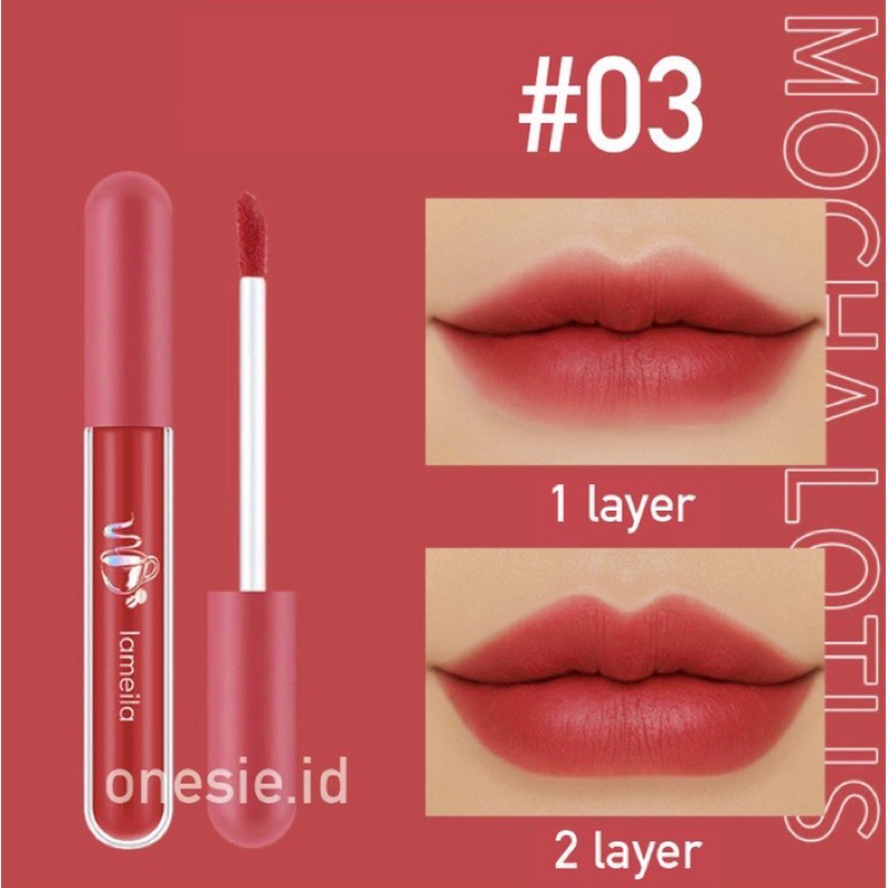 bgskinbukittinggi- LAMEILA Lip Glaze Velvet Matte Lip Gloss Lipstik Cair Pelembab Lisptick 1041