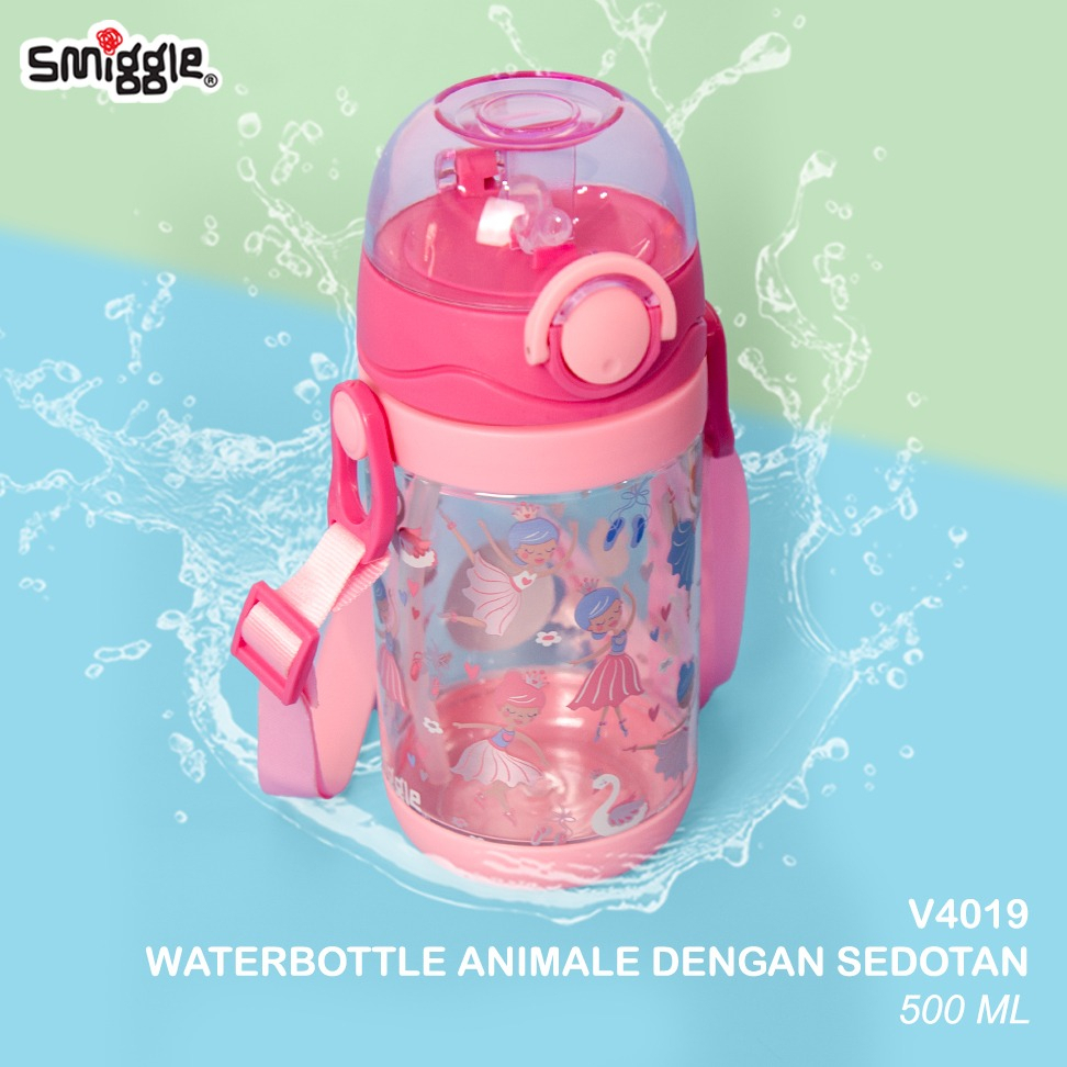 DEOS--BPA FREE 4019 SMIGGLE BOTOL MINUM SEDOTAN ANAK ANIMAL/ WATER BOTTLE 500ML