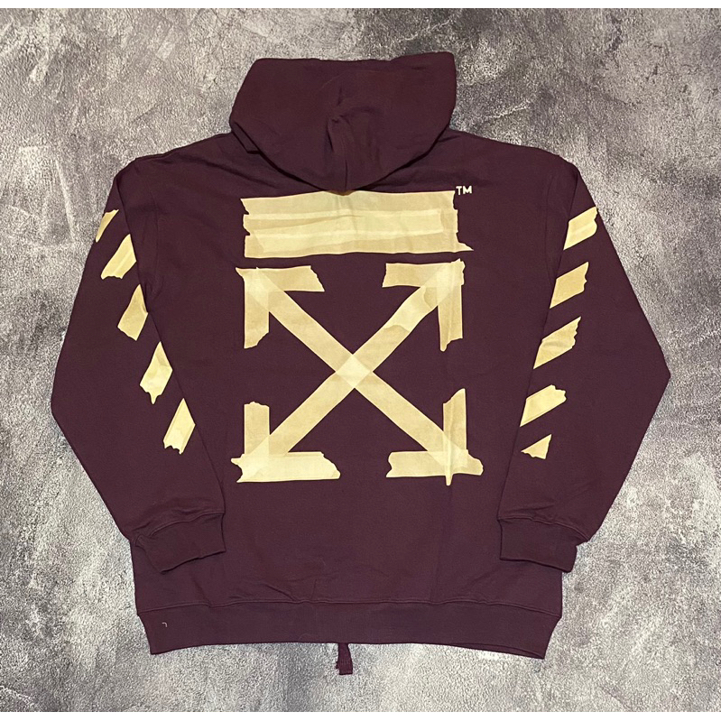 Hoodie off white tape warna rare second preloved