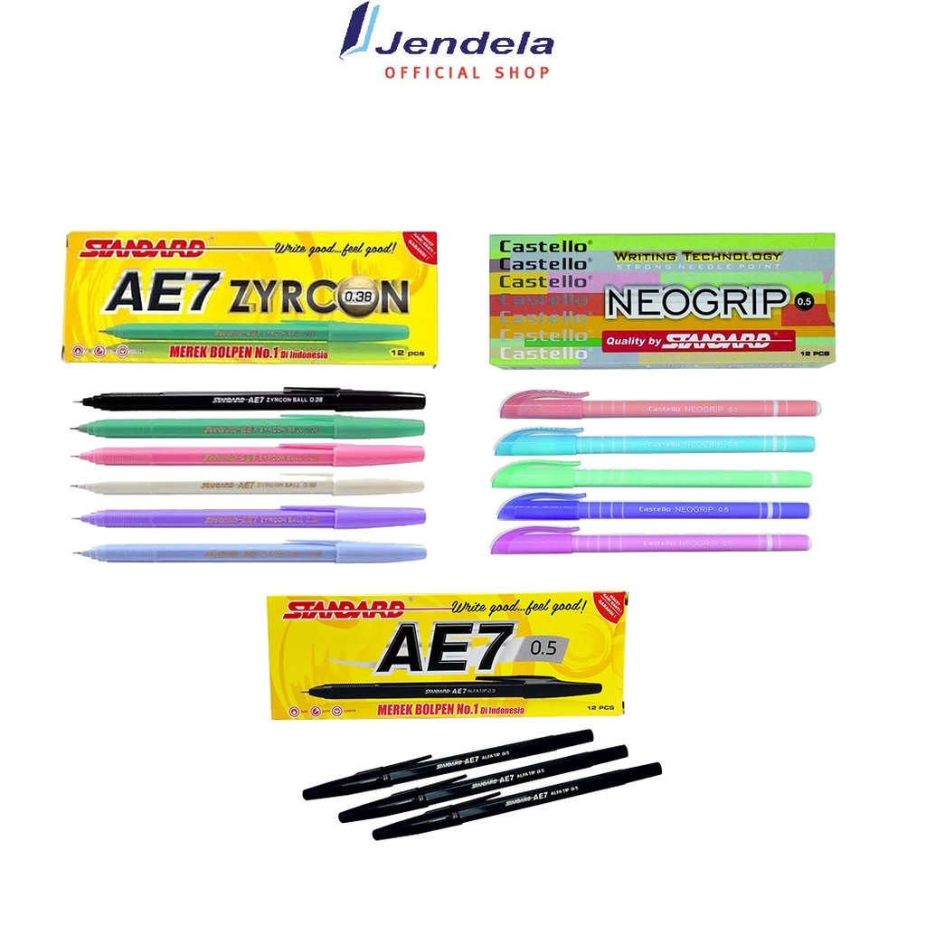 

Bolpoin Standard AE7 Castello Isi 12 0.5 Hitam Isi 12 Pcs ATK