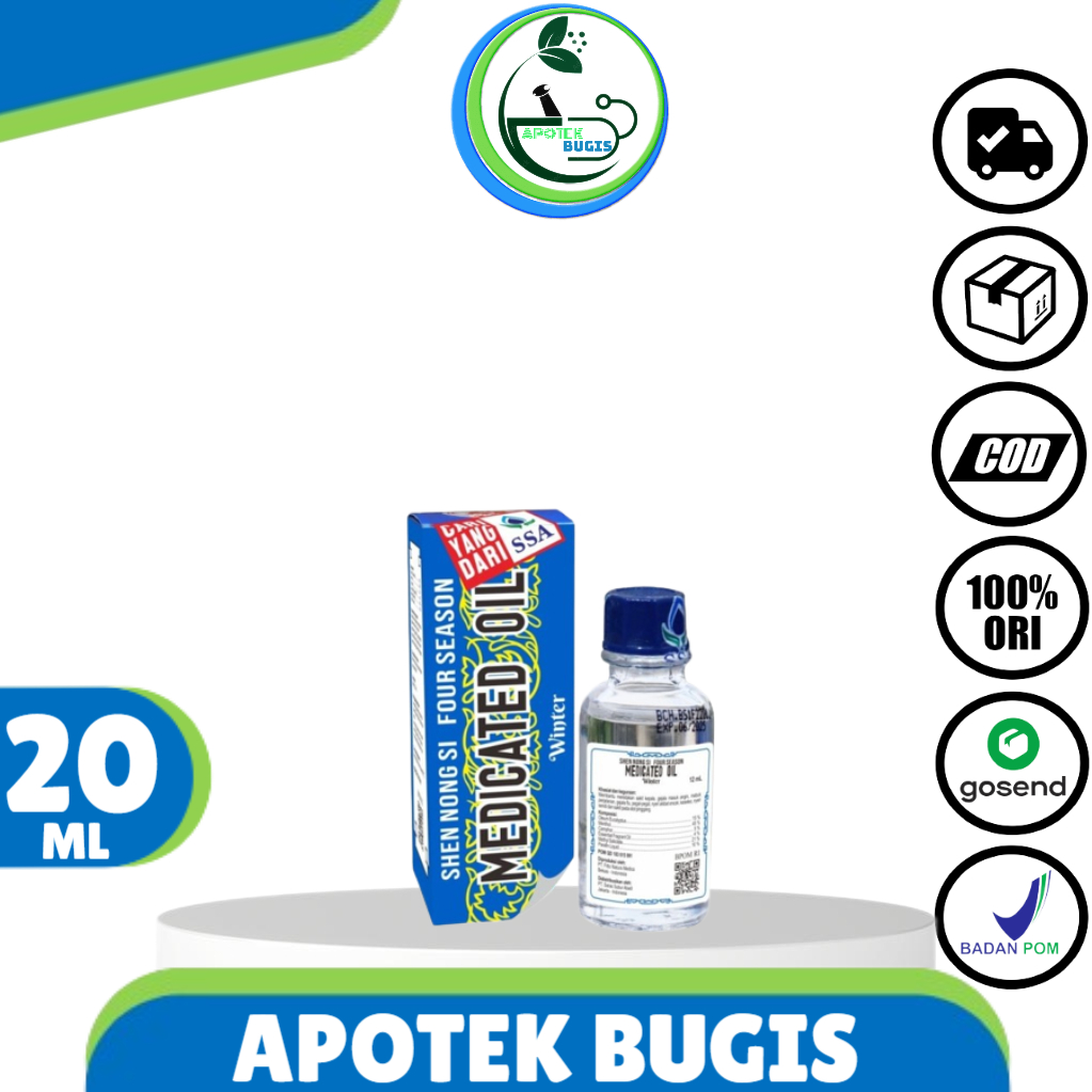 Four Season Medicated Oil Winter 20 - 40 mL - Minyak angin Pereda Sakit Kepala, Masuk Angin, dan Mual Mabuk Perjalanan