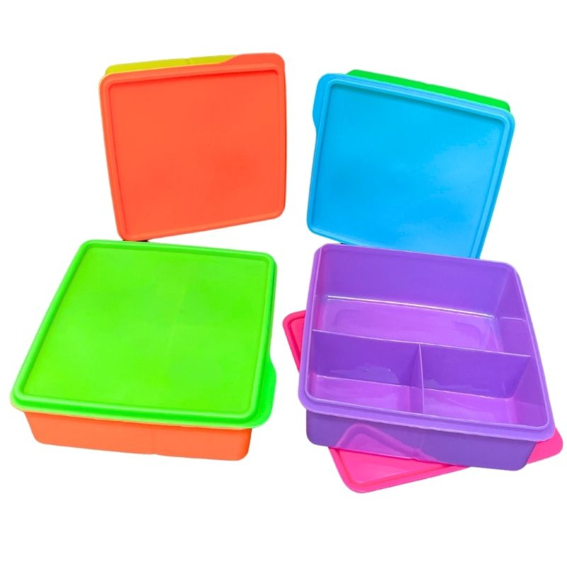 Kotak Makan / Kotak Bekal / Lunchbox Sekat 3 Doff 2 Warna Foodgrade PP5 AW02