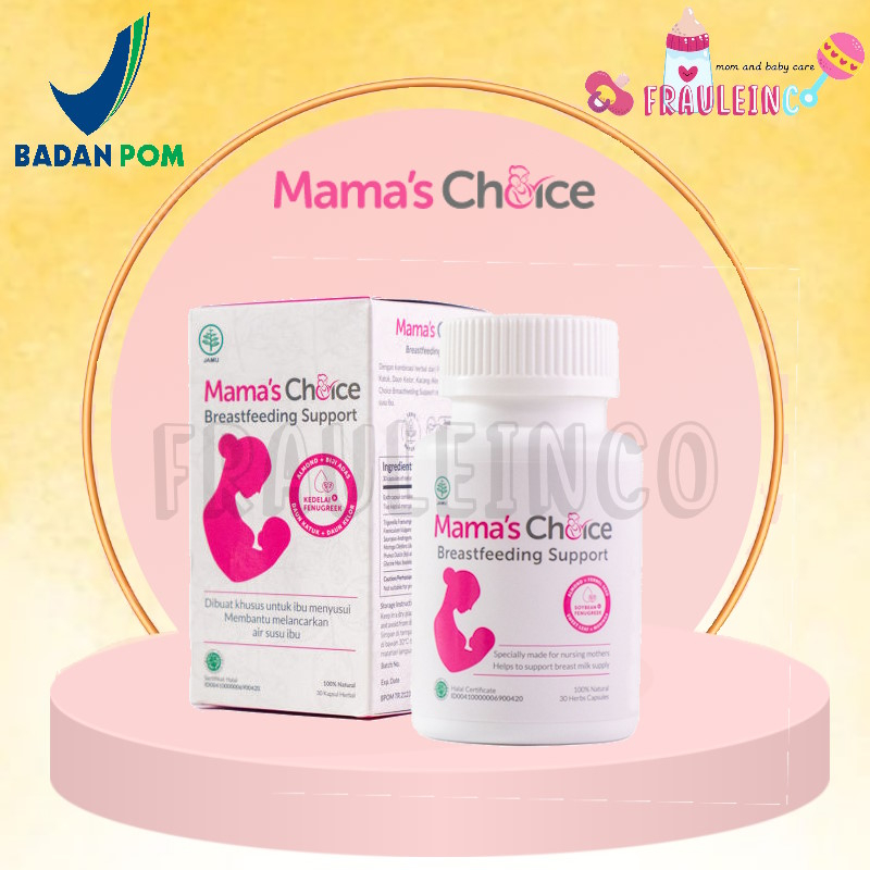 *FRAULEINCO* ASI BOOSTER | Mama's Choice Breastfeeding Support (30 Kapsul) | Pelancaran ASI Natural, Terdaftar BPOM, Halal MUI