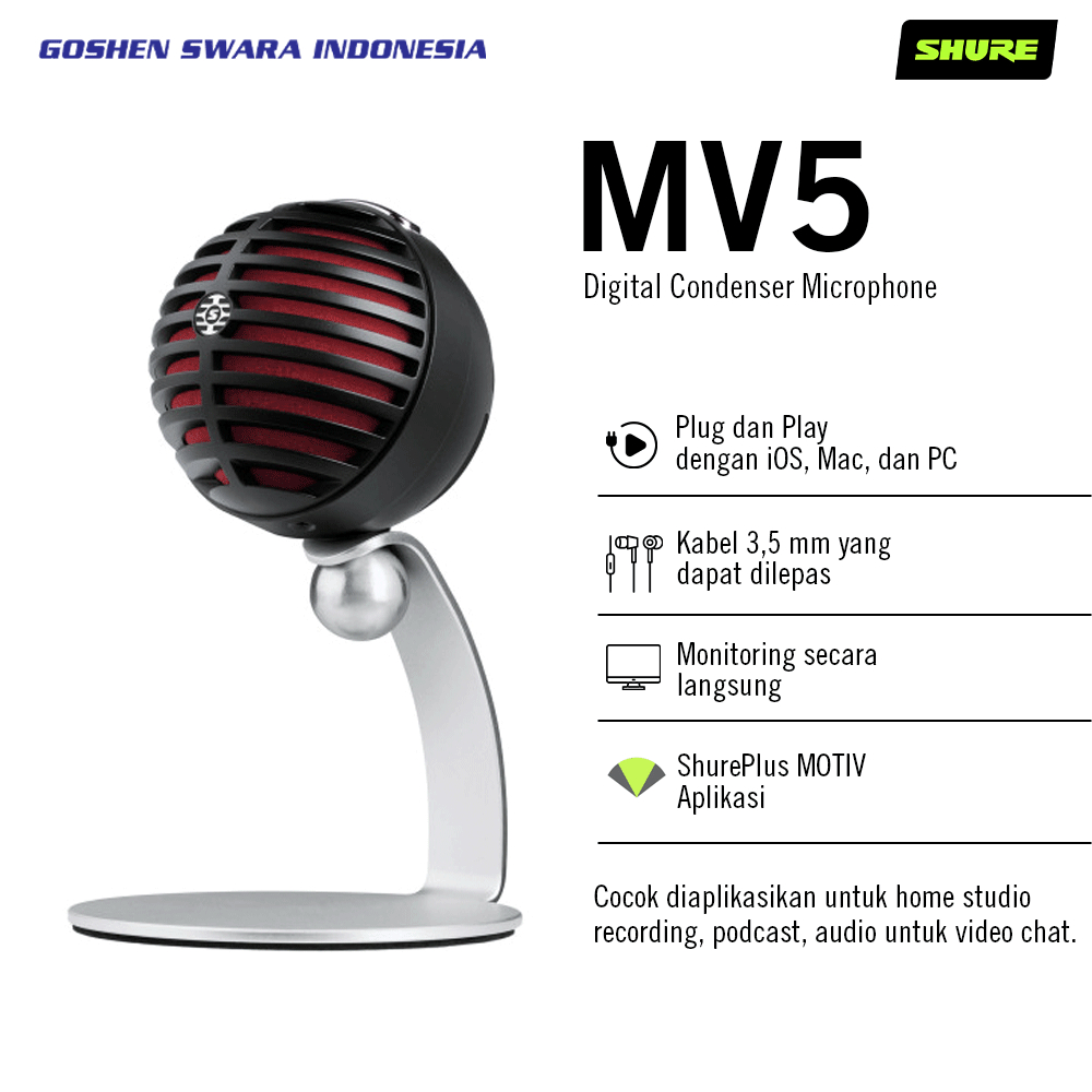 Shure MV5 Digital Condenser Microphone