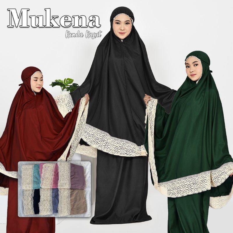 MUKENA RENDA BESAR|MUKENA KATUN RENDA|MUKENA POLOS RENDA