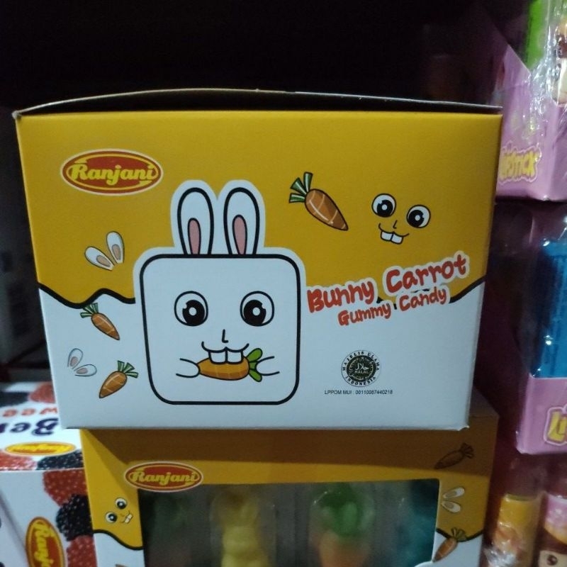 ranjani bunny carrot gummy candy permen jeli aneka rasa