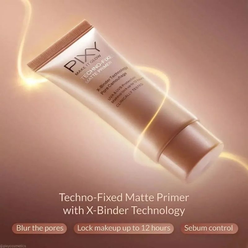 PIXY Make It Glow Techo-Fixed Matte Primer - X-Binder Technology Pore Camouflage 25 ml