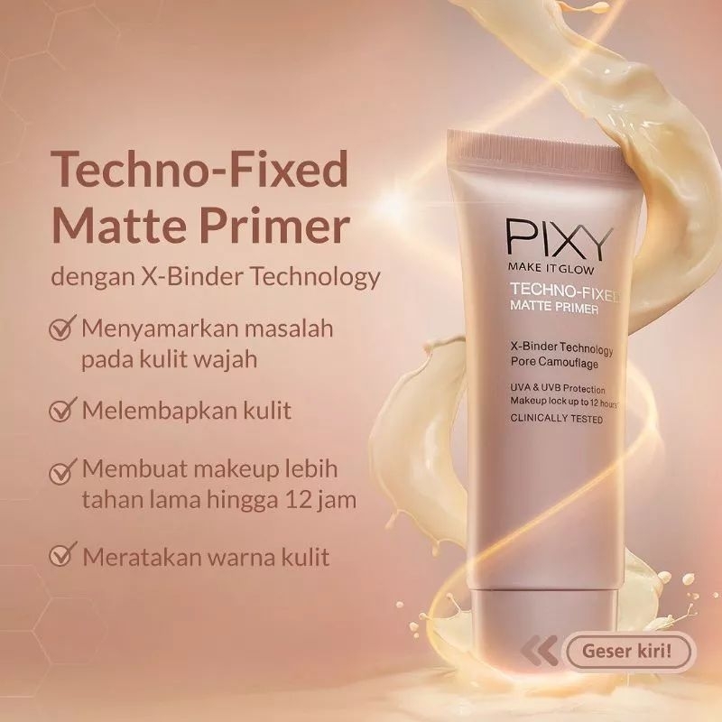 PIXY Make It Glow Techo-Fixed Matte Primer - X-Binder Technology Pore Camouflage 25 ml