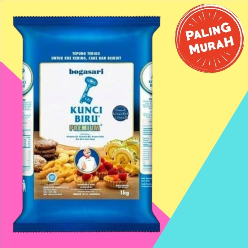 Tepung Terigu Kunci Biru Premium Kemasan 1kg