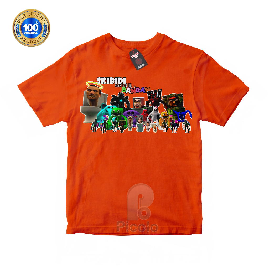 (FREE NAMA) BAJU KAOS ATASAN ANAK MOTIF SKIBIDI TOILET SPEAKER BANBAN UNISEX Bahan COTTUN