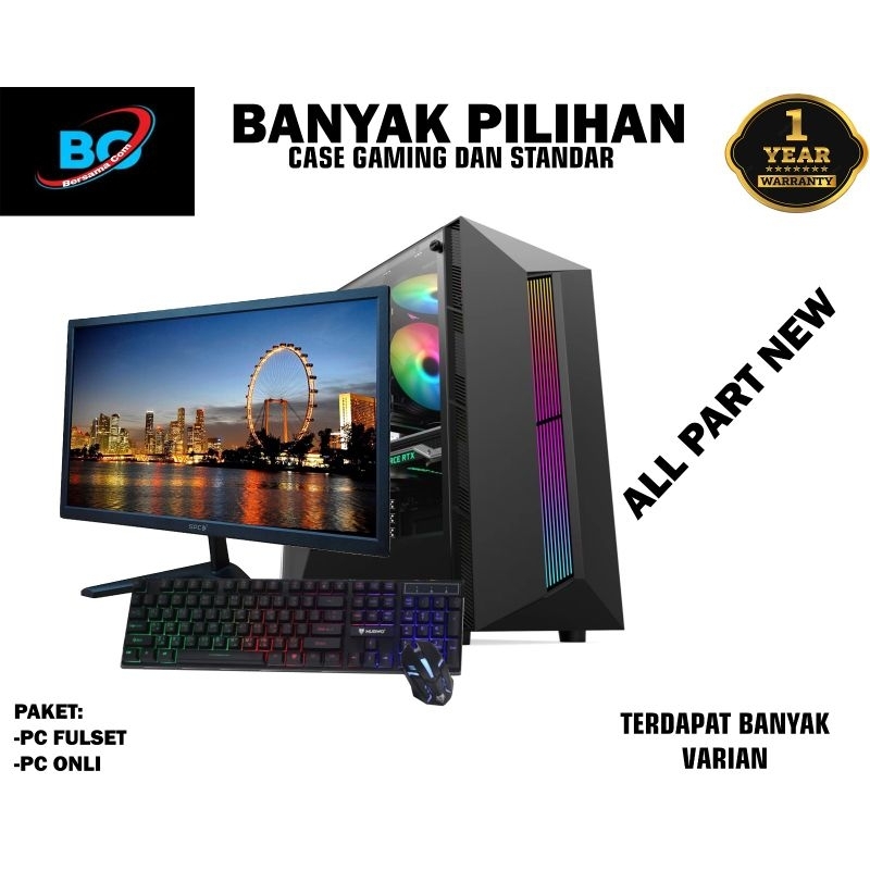 pc gaming  core i5 Ram 8gb vga 2 gb monitor 19 in key mouse gaming full set siap pakai