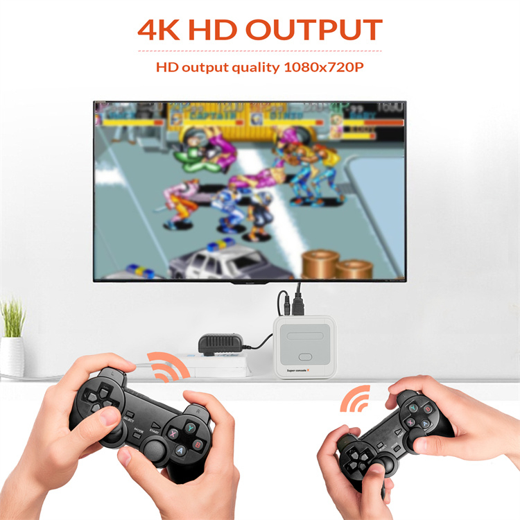 Game Stick 4K Mini Console Retro Wireless Controller 2.4G 64GB - M8 - Black