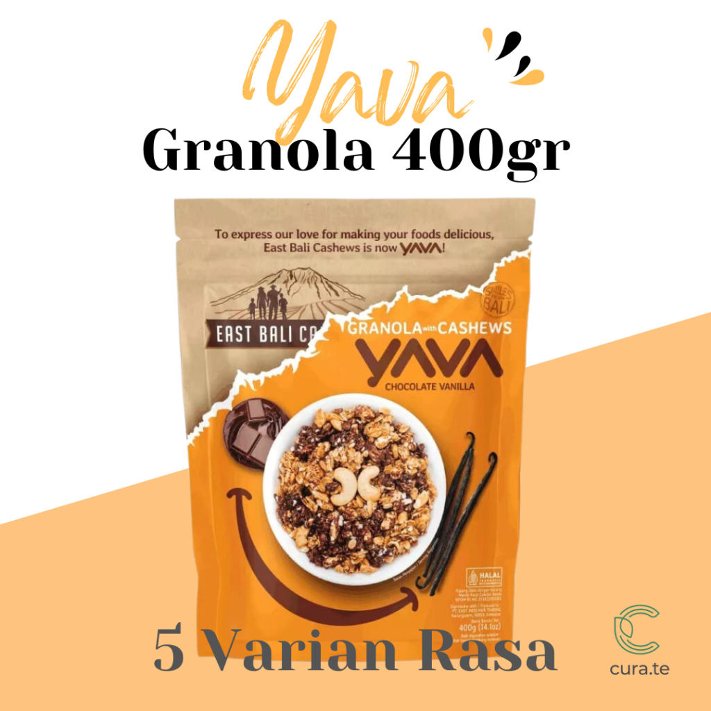 YAVA GRANOLA CASHEWS BITES SNACK CEMILAN SEHAT 400GR | KACANG METE MEDE