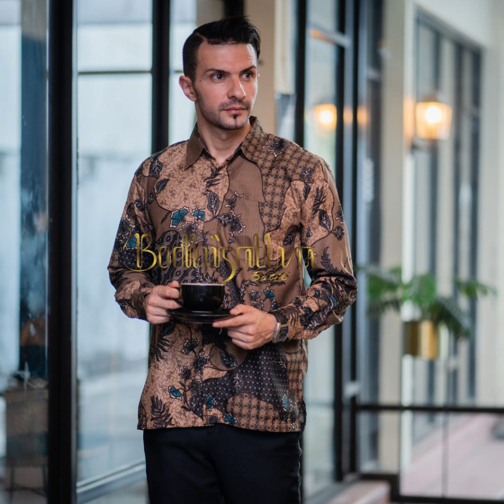 KEMEJA BATIK PRIA LENGAN PANJANG SIZE M L XL XXL BSWART batik HRB026