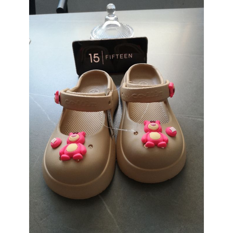 15 ONLINE SHOP Sepatu Sendal Mary Jane Jelly Sandal Jalan Wanita Jibbitz PINK BEAR 7818