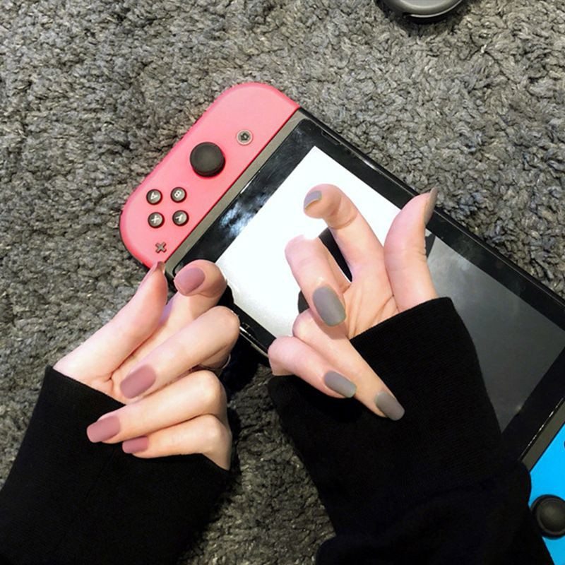 JT - 24 Pcs / box Manicure Fake Nails Art False Nails Kuku Palsu Motif Include Lem dalam box