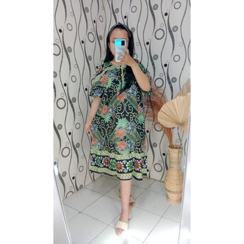 Daster Ruffle kekinian jumbo selutut