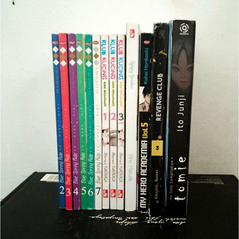 Novel & Komik Preloved; Funiculi Funicula, Tomie, Revenge Club, MHA, Jujutsu, Atelier of Witch Hat, 