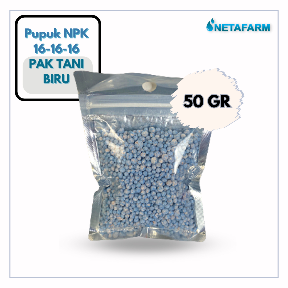 Pupuk NPK PAK TANI Mutiara Biru 16-16-16 Penyubur Tanaman Repack 50gram