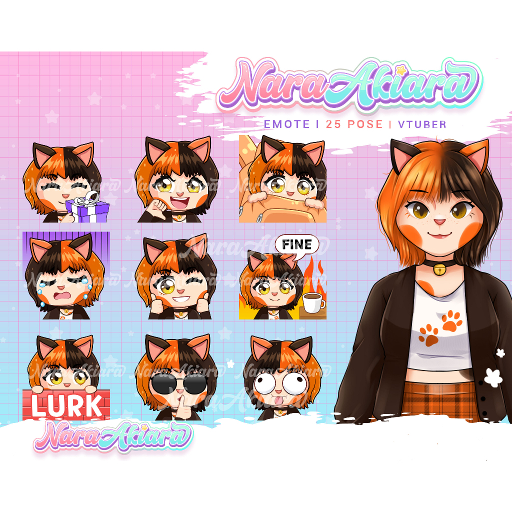 Ekspresikan Diri Anda dengan Emote Vtuber di Streaming Twitch, Produk Digital, Desain Emote, Siap Pa