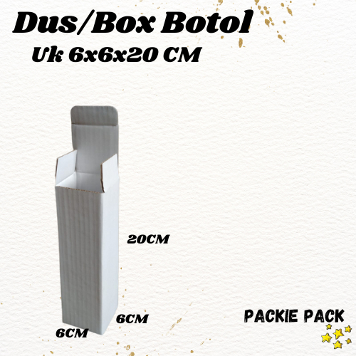 

Kardus Box Botol Kemasan Putih Bolak Balik uk.6x6x20cm (Pembelian min 10pcs)