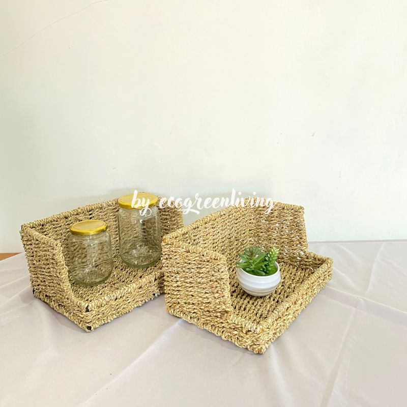 KERANJANG SERBAGUNA SEAGRASS HANDMADE / STORAGE BASKET/TEMPAT PENYIMPANAN BUMBU/KITCHEN STORAGE