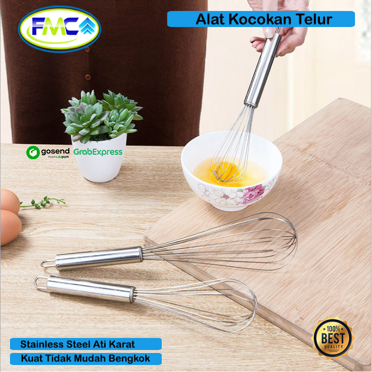 Alat Pengocok Telur Kocokan Stainless Stell Whisk Ballon Kocok Bahan Kue Adonan Kuat