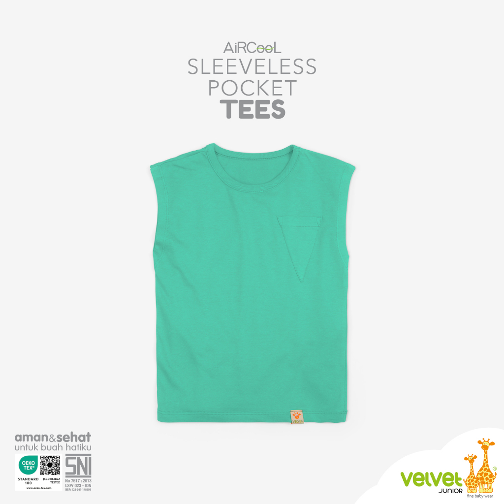 BUY 2 GET 1 FREE Velvet Junior Kaos Anak Laki-Laki - Sleeveless Pocket Tees Series